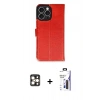MARSİLYAN™- iPhone 16 Pro Max Kılıf Siluet Işık Serisi - Siyah Bilvis 3X AR Hayalet Cam Ekran Koruyucu + PVD Metal Kamera Lens - GD