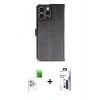 MARSİLYAN™- iPhone 16 Pro Max Kılıf Siluet Işık Serisi - Siyah Bilvis 3X AR Hayalet Cam Ekran Koruyucu + Raze Metal Kamera Lens - BZ