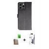 MARSİLYAN™- iPhone 16 Pro Max Kılıf Siluet Işık Serisi - Siyah Bilvis 3X AR Hayalet Cam Ekran Koruyucu + Raze Metal Kamera Lens - CLTM
