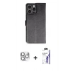 MARSİLYAN™- iPhone 16 Pro Max Kılıf Siluet Işık Serisi - Siyah Bilvis 3X AR HD Cam Ekran Koruyucu + Pers Alüminyum Kamera Lens - GS