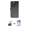 MARSİLYAN™- iPhone 16 Pro Max Kılıf Siluet Işık Serisi - Siyah Bilvis 5in1 3D Magic Cam Ekran Koruyucu + Bilvis Titan Kamera Lens - GS