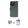 MARSİLYAN™- iPhone 16 Pro Max Kılıf Siluet Işık Serisi - Siyah Bilvis 5in1 3D Magic Cam Ekran Koruyucu + Pers Alüminyum Kamera Lens - GI