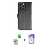 MARSİLYAN™- iPhone 16 Pro Max Kılıf Siluet Işık Serisi - Siyah Bilvis 5in1 3D Magic Cam Ekran Koruyucu + Raze Metal Kamera Lens - NLGY