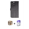 MARSİLYAN™- iPhone 16 Pro Max Kılıf Siluet Işık Serisi - Siyah Bilvis 5in1 3D Magic Cam Ekran Koruyucu + Pers Alüminyum Kamera Lens - CLTM