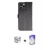 MARSİLYAN™- iPhone 16 Pro Max Kılıf Siluet Işık Serisi - Siyah Bilvis 5in1 3D Magic Cam Ekran Koruyucu + Pers Alüminyum Kamera Lens - GS