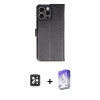MARSİLYAN™- iPhone 16 Pro Max Kılıf Siluet Işık Serisi - Siyah Bilvis 5in1 3D Magic Cam Ekran Koruyucu + PVD Metal Kamera Lens - SH