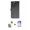 MARSİLYAN™- iPhone 16 Pro Max Kılıf Siluet Işık Serisi - Siyah Bilvis 5in1 3D Magic Cam Ekran Koruyucu + Raze Metal Kamera Lens - CLTM