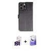 MARSİLYAN™- iPhone 16 Pro Max Kılıf Siluet Işık Serisi - Siyah Bilvis 5in1 5D Magic Hayalet Cam Ekran Koruyucu + Bilvis Titan Kamera Lens - SH