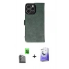 MARSİLYAN™- iPhone 16 Pro Max Kılıf Siluet Işık Serisi - Siyah Bilvis 5in1 5D Magic Hayalet Cam Ekran Koruyucu + Raze Metal Kamera Lens - SH