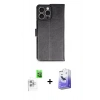 MARSİLYAN™- iPhone 16 Pro Max Kılıf Siluet Işık Serisi - Siyah Bilvis 5in1 5D Magic Hayalet Cam Ekran Koruyucu + Raze Metal Kamera Lens - BZ
