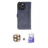 MARSİLYAN™- iPhone 16 Pro Max Kılıf Siluet Işık Serisi - Siyah Bilvis 5in1 5D Magic Hayalet Cam Ekran Koruyucu + Pers Alüminyum Kamera Lens - CLTM