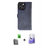 MARSİLYAN™- iPhone 16 Pro Max Kılıf Siluet Işık Serisi - Siyah Bilvis 5in1 5D Magic Hayalet Cam Ekran Koruyucu + Raze Metal Kamera Lens - SH