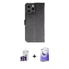 MARSİLYAN™- iPhone 16 Pro Max Kılıf Siluet Işık Serisi - Siyah Bilvis 5in1 5D Magic Hayalet Cam Ekran Koruyucu + Bilvis Titan Kamera Lens - TMGI