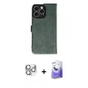 MARSİLYAN™- iPhone 16 Pro Max Kılıf Siluet Işık Serisi - Siyah Bilvis 5in1 5D Magic Hayalet Cam Ekran Koruyucu + Pers Alüminyum Kamera Lens - GS