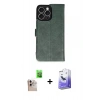 MARSİLYAN™- iPhone 16 Pro Max Kılıf Siluet Işık Serisi - Siyah Bilvis 5in1 5D Magic Hayalet Cam Ekran Koruyucu + Raze Metal Kamera Lens - NLGY