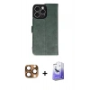 MARSİLYAN™- iPhone 16 Pro Max Kılıf Siluet Işık Serisi - Siyah Bilvis 5in1 5D Magic Hayalet Cam Ekran Koruyucu + Pers Alüminyum Kamera Lens - CLTM
