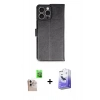 MARSİLYAN™- iPhone 16 Pro Max Kılıf Siluet Işık Serisi - Siyah Bilvis 5in1 5D Magic Hayalet Cam Ekran Koruyucu + Raze Metal Kamera Lens - NLGY