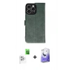 MARSİLYAN™- iPhone 16 Pro Max Kılıf Siluet Işık Serisi - Siyah Bilvis 5in1 5D Magic Hayalet Cam Ekran Koruyucu + Raze Metal Kamera Lens - BZ