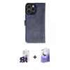 MARSİLYAN™- iPhone 16 Pro Max Kılıf Siluet Işık Serisi - Siyah Bilvis 5in1 5D Magic Hayalet Cam Ekran Koruyucu + Bilvis Titan Kamera Lens - SH