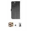 MARSİLYAN™- iPhone 16 Pro Max Kılıf Siluet Işık Serisi - Siyah Bilvis Hayalet Cam Ekran Koruyucu + Pers Alüminyum Kamera Lens - CLTM