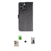 MARSİLYAN™- iPhone 16 Pro Max Kılıf Siluet Işık Serisi - Siyah Bilvis Hayalet Cam Ekran Koruyucu + Raze Metal Kamera Lens - NLGY