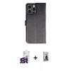 MARSİLYAN™- iPhone 16 Pro Max Kılıf Siluet Işık Serisi - Siyah Bilvis Hayalet Cam Ekran Koruyucu + Bilvis Titan Kamera Lens - SH