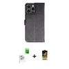 MARSİLYAN™- iPhone 16 Pro Max Kılıf Siluet Işık Serisi - Siyah Buffer Cam Ekran Koruyucu + Beyaz Raze Metal Kamera Lens