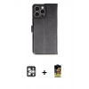 MARSİLYAN™- iPhone 16 Pro Max Kılıf Siluet Işık Serisi - Siyah Buffer Cam Ekran Koruyucu + PVD Metal Kamera Lens - GS