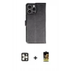 MARSİLYAN™- iPhone 16 Pro Max Kılıf Siluet Işık Serisi - Siyah Buffer Cam Ekran Koruyucu + PVD Metal Kamera Lens - GD