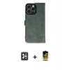 MARSİLYAN™- iPhone 16 Pro Max Kılıf Siluet Işık Serisi - Siyah Buffer Cam Ekran Koruyucu + PVD Metal Kamera Lens - SH