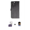 MARSİLYAN™- iPhone 16 Pro Max Kılıf Siluet Işık Serisi - Siyah Buffer Hayalet Cam Ekran Koruyucu + Bilvis Titan Kamera Lens - GS