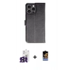 MARSİLYAN™- iPhone 16 Pro Max Kılıf Siluet Işık Serisi - Siyah Buffer Hayalet Cam Ekran Koruyucu + Bilvis Titan Kamera Lens - SH