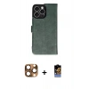 MARSİLYAN™- iPhone 16 Pro Max Kılıf Siluet Işık Serisi - Siyah Buffer Hayalet Cam Ekran Koruyucu + Pers Alüminyum Kamera Lens - CLTM