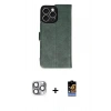 MARSİLYAN™- iPhone 16 Pro Max Kılıf Siluet Işık Serisi - Siyah Buffer Hayalet Cam Ekran Koruyucu + Pers Alüminyum Kamera Lens - GI