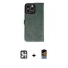 MARSİLYAN™- iPhone 16 Pro Max Kılıf Siluet Işık Serisi - Siyah Buffer Hayalet Cam Ekran Koruyucu + Gümüş PVD Metal Kamera Lens