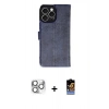 MARSİLYAN™- iPhone 16 Pro Max Kılıf Siluet Işık Serisi - Siyah Buffer Hayalet Cam Ekran Koruyucu + Pers Alüminyum Kamera Lens - GS