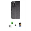 MARSİLYAN™- iPhone 16 Pro Max Kılıf Siluet Işık Serisi - Siyah Buffer Hayalet Cam Ekran Koruyucu + Raze Metal Kamera Lens - BZ
