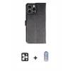 MARSİLYAN™- iPhone 16 Pro Max Kılıf Siluet Işık Serisi - Siyah Joko Magic 5D Cam + Gold PVD Metal Kamera Lens