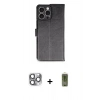 MARSİLYAN™- iPhone 16 Pro Max Kılıf Siluet Işık Serisi - Siyah Joko Magic 5D Hayalet Cam + Pers Alüminyum Kamera Lens - GI