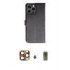 MARSİLYAN™- iPhone 16 Pro Max Kılıf Siluet Işık Serisi - Siyah Joko Magic 5D Hayalet Cam + Pers Alüminyum Kamera Lens - CLTM
