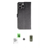 MARSİLYAN™- iPhone 16 Pro Max Kılıf Siluet Işık Serisi - Siyah Joko Magic 5D Hayalet Cam + Raze Metal Kamera Lens - BZ