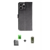 MARSİLYAN™- iPhone 16 Pro Max Kılıf Siluet Işık Serisi - Siyah Joko Magic 5D Hayalet Cam + Siyah Raze Metal Kamera Lens