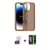 MARSİLYAN™- iPhone 16 Pro Max Kılıf Siluet Minimal Prime - Şeffaf 360 Full Body Arka Koruyucu + Bilvis Titan Kamera Lens - TMGI
