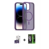MARSİLYAN™- iPhone 16 Pro Max Kılıf Siluet Minimal Prime - Şeffaf 360 Full Body Arka Koruyucu + Bilvis Titan Kamera Lens - TMGI