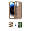 MARSİLYAN™- iPhone 16 Pro Max Kılıf Siluet Minimal Prime - Şeffaf 360 Full Body Arka Koruyucu + Pers Alüminyum Kamera Lens - CLTM