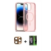 MARSİLYAN™- iPhone 16 Pro Max Kılıf Siluet Minimal Prime - Şeffaf 360 Full Body Arka Koruyucu + Pers Alüminyum Kamera Lens - CLTM