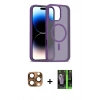 MARSİLYAN™- iPhone 16 Pro Max Kılıf Siluet Minimal Prime - Şeffaf 360 Full Body Arka Koruyucu + Pers Alüminyum Kamera Lens - CLTM