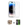 MARSİLYAN™- iPhone 16 Pro Max Kılıf Siluet Minimal Prime - Şeffaf 360 Full Body Arka Koruyucu + Pers Alüminyum Kamera Lens - CLTM