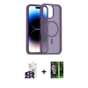 MARSİLYAN™- iPhone 16 Pro Max Kılıf Siluet Minimal Prime - Şeffaf 360 Full Body Arka Koruyucu + Bilvis Titan Kamera Lens - GS