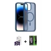 MARSİLYAN™- iPhone 16 Pro Max Kılıf Siluet Minimal Prime - Şeffaf 360 Full Body Arka Koruyucu + Bilvis Titan Kamera Lens - GS